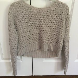 cropped beige sweater